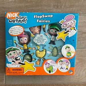 The fairly odd parents flopswop fairies figurines new in box with storage tray